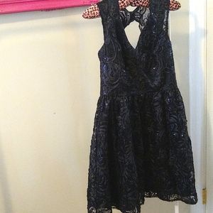Decode charcoal lace and sequin dress size 8 EUC